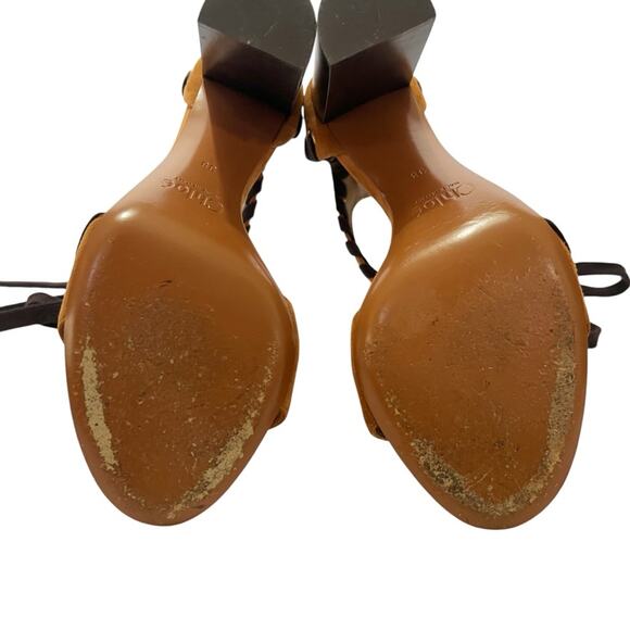 Chloe Miles Whipstitch Strap Lace-Up Suede Sandals Pumps Shoes Size 38 / 8 - Picture 7 of 10